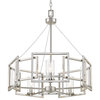 Marco 5 Light Chandelier, Pewter With Clear Glass