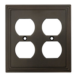 Cosmas - Cosmas 25012-ORB Oil Rubbed Bronze Double Duplex Outlet Wall Plate - Switch Plates And Outlet Covers