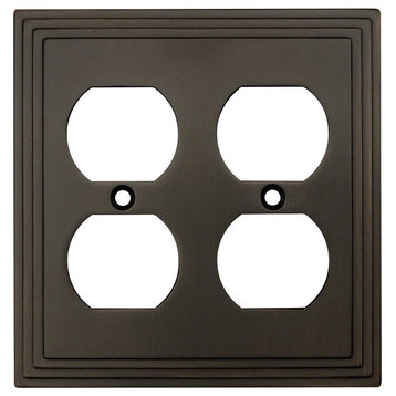 Cosmas 25012-ORB Oil Rubbed Bronze Double Duplex Outlet Wall Plate