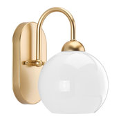 Carisa 1-Light Bath Vanity, Vintage Gold, Opal Glass