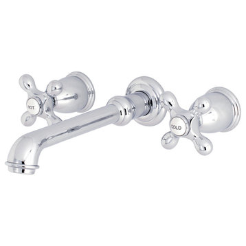 Kingston Brass Two-Handle Wall Mount Tub Faucet, Polished Chrome