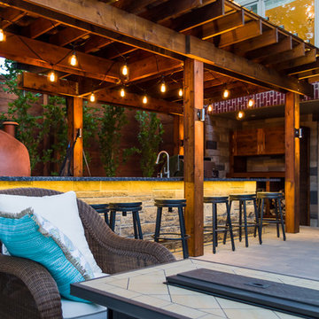 Covered Cooking Area with Eating Bar