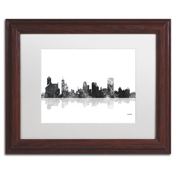 Watson 'Memphis Tennessee Skyline BG-1' Art, Wood Frame, 11"x14", White Matte