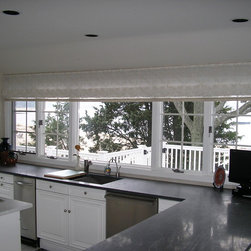 Embroidered Linen Roman Shade - Window Treatments