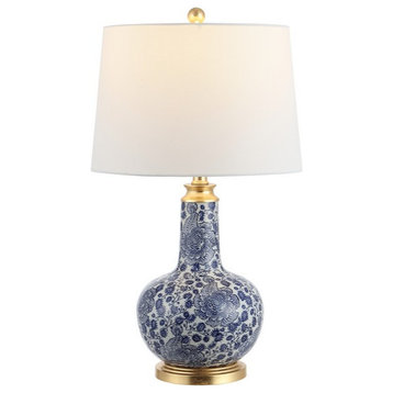 Leia Ceramic Table Lamp Blue Safavieh