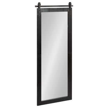Cates Rustic Wall Mirror, Black 18x50