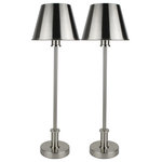 Urbanest - Set of 2 Eaton Buffet Lamps With Shades, Brushed Nickel - Urbanest's designer buffet lamp set is a stunning and elegant way to light your space.