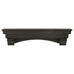Pearl Mantels - The Celeste 72 Mantel Shelf, Espresso Finish - Features:    Finish: Espresso  Material: Pine Wood  Mitered hanger board assembly included for easy installation  Mounting hardware for hanger rail not included  Wood is considered a combustible material. Heat clearances must be adhered to. If installing over a fireplace, check your local building codes and the manufacturer's instructions for your specific fireplace insert or stove    Specifications:    Shelf Length: 72''  Shelf Depth: 10''  Bottom Base Length: 64.5  Bottom Base Depth: 6''  Height Corbels: 6''  Width Corbels: 6.75''  Overall Height with corbels: 15''  Width between Corbels: 52.5''  Radius: 99.75''  Overall Dimensions: 72'' (L) x 10'' (W) x 15'' (H)   It's the first piece of furniture in any home. There's nothing as warm and welcoming as a crackling fire in an open fireplace. The dancing flames can lift your spirits and melt away the most stressful day in a matter of minutes. But to truly be part of the home, a fireplace must warm our hearts even when there is no fire in the grate. Pearl does not treat the mantel as trim or molding but as a beautiful piece of furniture that is the focal point of the entire room, the emotional core. It represents roots, heritage and tradition. Furniture is arranged around it, precious treasures are displayed on it, and it provides balance and stability to the entire room. Pearl Mantels features fine furniture quality, stunning details and classic designs that will enhance any decor. The Celeste shelf is made to please. Three design choices! You will have the option of installing just the shelf, the shelf and the corbels together or the combination of the shelf, corbels and arch. It lends warmth and comfort to any room. Hand-hewn edges and distressing enhance the natural beauty of the wood grain. Whether your design taste is clean, classic, traditional the Celeste has your style covered. Use over the hearth, in the bedroom, bathroom, kitchen, den or anywhere you need a little something extra for storage or treasures. Its uses are only limited by your imagination. Pearl Mantels features fine furniture quality, stunning details and classic designs that will enhance any decor. Also comes in dune finish (497-72-10).   Look for the pearl inlay that graces the right hand side of the shelf as proof that you have received an authentic Pearl Mantel
