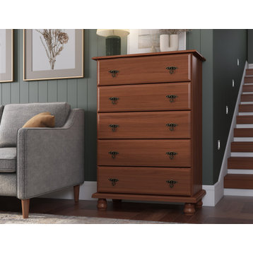 100% Solid Wood Kyle 5-Drawer Chest, Mocha
