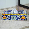 Novica Handmade Cobalt Flowers Ceramic Tissue Box Cover