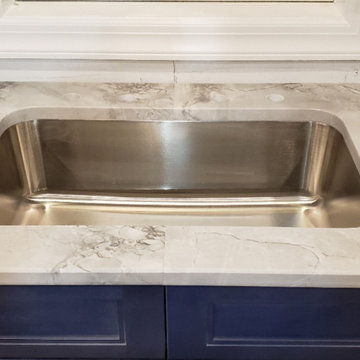 Super White quartzite kitchen countertops