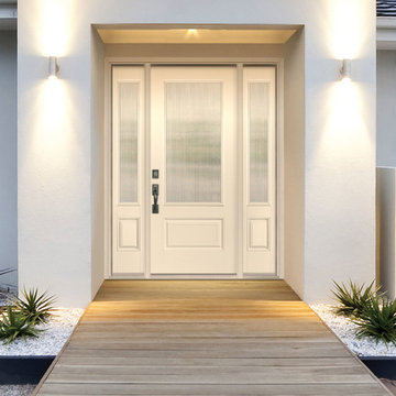 Masonite Belleville 1 Panel Hollister Lite Exterior Fiberglass Door