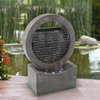 Pure Garden Round LED-Lit Cascade Fountain, Gray