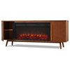 Real Flame Morris 72" Wood Landscape Electric Fireplace TV Stand in Black Maple