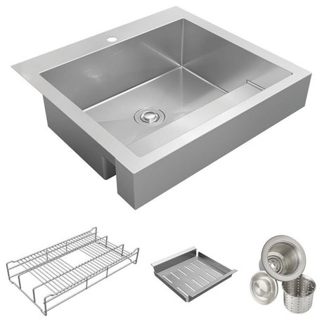 Elkay Dart Canyon 1-Bowl Farmhouse ADA Workstation Sink SS, ELDSSF30279DBG