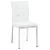 White Tufted Back Upholstered Side Chair, Set of 2