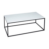 Kensal White Coffee Table, Black Base