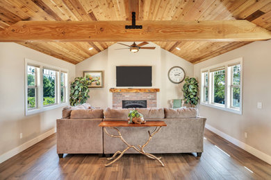 Design ideas for a country living room in San Diego.