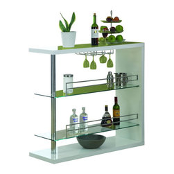 White Glossy/Chrome Metal Bar Table - Products