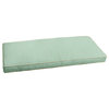 Sunbrella Spa Green With Ivory Outdoor Bench Cushion 37" to 48", Corded