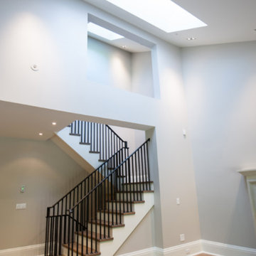 Contemporary Staircase, Skylight, Wall Opening, Rod Iron Stair Rail