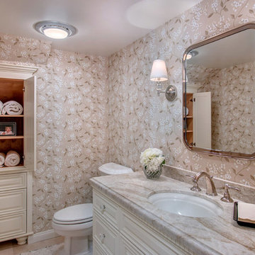 Feminine Powder Room - Transitional