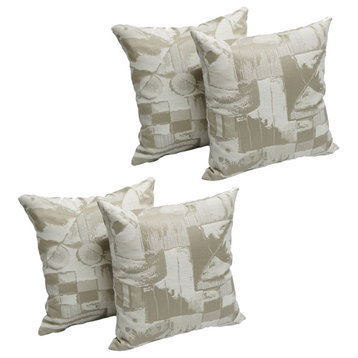 17" Tapestry Throw Pillows With Inserts, Set of 4, Getty Globe