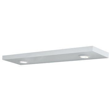 Floating Wall Shelf With Battery Powered Touch Activated LED Light, White, 48"