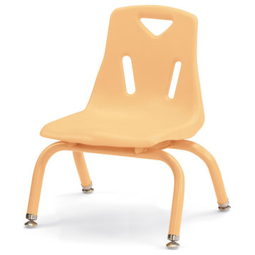 Berries Stacking Chairs with Powder-Coated Legs - 8" Ht - Set of 6 - Camel
