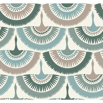 Feather and Fringe Wallpaper, Greens