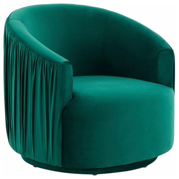 London Forest Green Pleated Swivel Chair