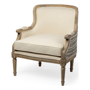 french country chair and ottoman