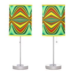 Fury Pattern 8 Green Table Lamp - Products