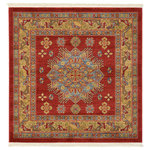 Unique Loom - Unique Loom Red Cyrus Sahand 4' 0 x 4' 0 Square Rug - Our Sahand Collection brings the authentic feel of Persia into your home. Not only are these rugs unique, they can also be used in a variety of decorative ways. This collection graciously blends Persian and European designs with today's trends. The mixture of bright and subtle colors, along with the complexity of the vivacious patterns, will highlight any area in your house.