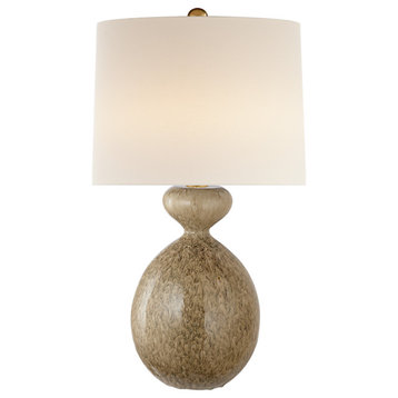 Gannet Table Lamp in Marbleized Sienna with Linen Shade