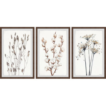 Delicate Branches II Triptych, 36"x18"