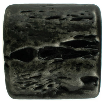 Cholla Pewter Cabinet Hardware Knob, Black Iron