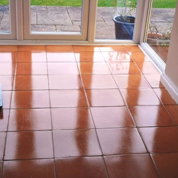 Restoring the Look of Badly Stained Terracotta Kitchen Tiles in Matlock