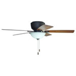 Litex - Litex RG52EB5L Riggio - Single Light LED Ceiling Fan - Mounting Direction: Flushmount  Assembly Required: Yes  Canopy Included: Yes  Sloped Ceiling Adaptable: No  Dimable: YesRiggio Single Light LED Ceiling Fan Bronze Sienna/Cherry Blade White Opal Glass *UL Approved: YES  *Energy Star Qualified: YES *ADA Certified: n/a  *Number of Lights: Lamp: 3-*Wattage:6.5w Medium base LED bulb(s) *Bulb Included:Yes *Bulb Type:Medium base LED *Finish Type:Bronze Finish Ceiling Fan