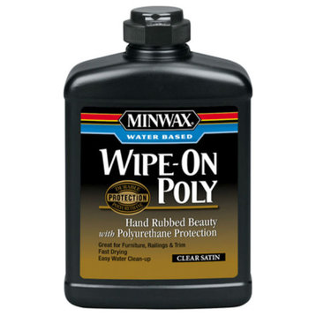 Minwax® 40917 Water Based Wipe On Poly Durable Finish, 275 VOC, Clear Satin 1-Pt