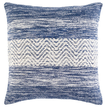 Levi IVL-001 Pillow Cover, Denim, 22"x22", Pillow Cover Only
