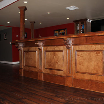 Finished Basement with Completely Custom Bar Area