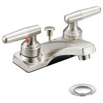 Designers Impressions - Satin Nickel Lavatory Vanity Faucet - Quarter Turn Washerless Valves