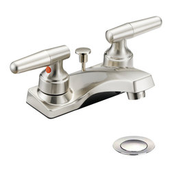 Designers Impressions - Satin Nickel Lavatory Vanity Faucet - Bathroom Sink Faucets