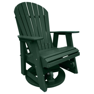 Phat Tommy Outdoor Swivel Glider Chair - Adirondack Glider Chair, Green