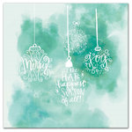 DDCG - Watercolor Teal Ornaments Canvas Wall Art, 16"x16" - Spread holiday cheer this Christmas season by transforming your home into a festive wonderland with spirited designs. This Watercolor Teal Ornaments 16x16 Canvas Wall Art makes decorating for the holidays and cultivating your Christmas style easy. With durable construction and finished backing, our Christmas wall art creates the best Christmas decorations because each piece is printed individually on professional grade tightly woven canvas and built ready to hang. The result is a very merry home your holiday guests will love.