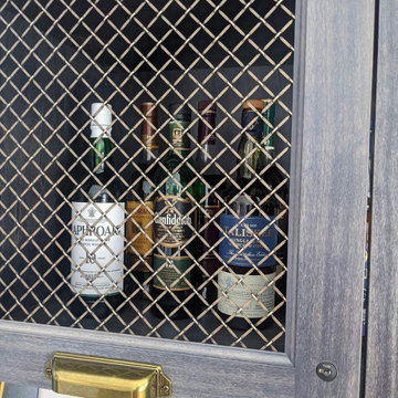 Dry bar with metal accents