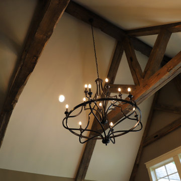 Weathered Antique Timber Trusses on a Vaulted Cathedral Ceiling