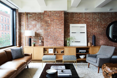 Inspiration for a 1960s home design remodel in New York