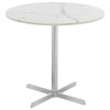 Lionel Round Side Table, White Marble/Chrome
